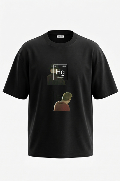 Anetos Heisenberg Pinkman dizajn, pamučna crna oversize majica sa štampanjem ...