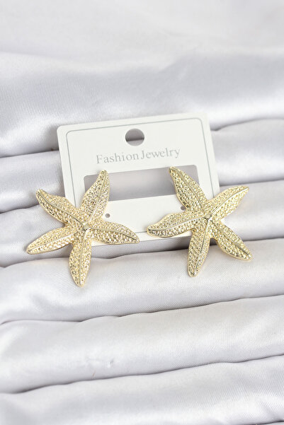 OGHAMAY Gold Color Brass Starfish Model Women's Earrings