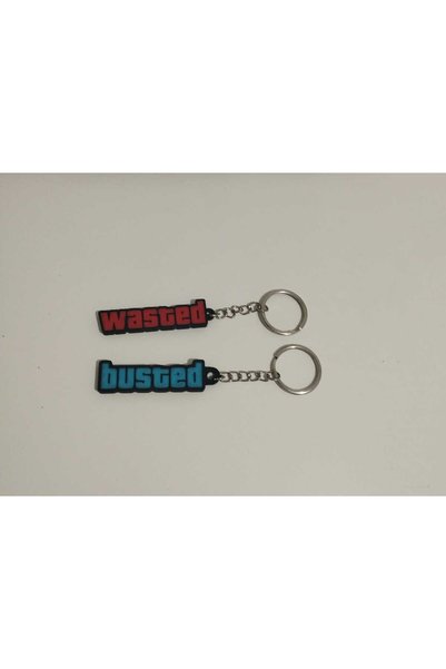 3D Layshop Set of 2 Wasted and Busted Gamer Keychains - 3D Nostalgic Gamer Couple and Kanka Bag Ornament