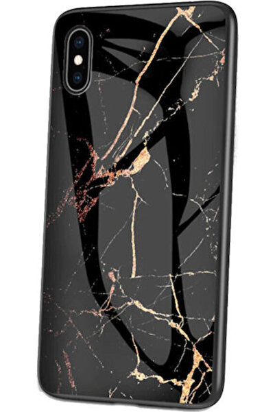 OEM Μαρμάρινο Πίσω Κάλυμμα Μαύρο (iPhone X / Xs)