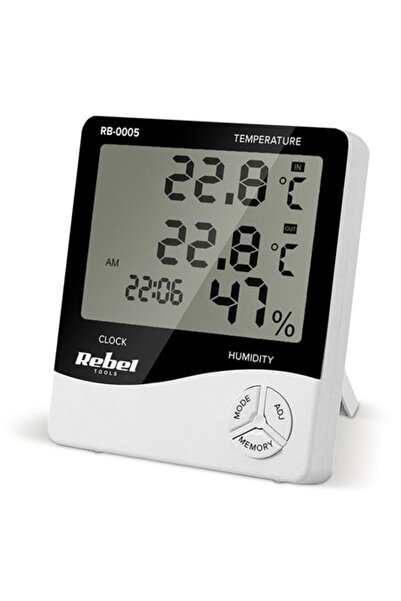Rebel Stație meteo de interior și exterior cu monitor de temperatură și umidi...