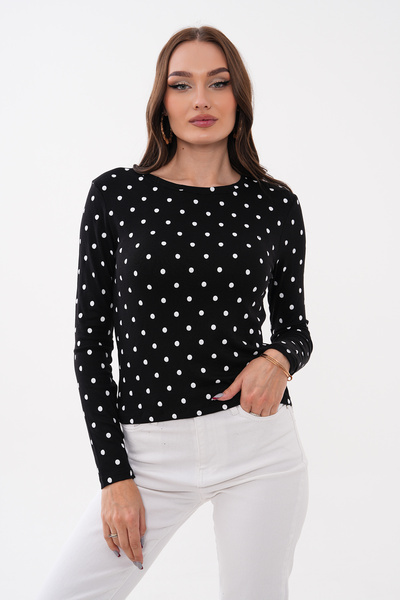 Mega Life Fingered Polka Dot Buzzy Fabric Blouse