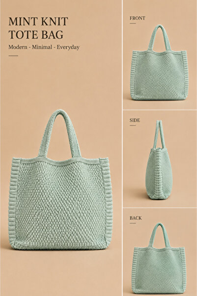 Sea Style Modern Dokulu Shopper ve Plaj Triko Omuz Çantası