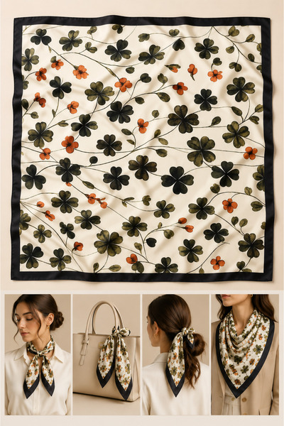 Bandana Patterned Women's Scarf (50X50)