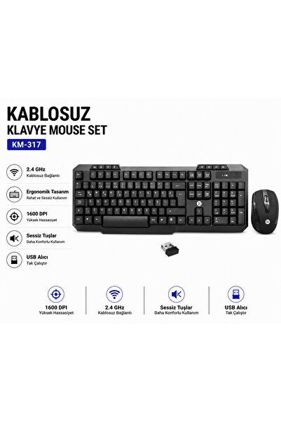 Dexim KM-317 Slim Kablosuz Klavye Mouse Seti