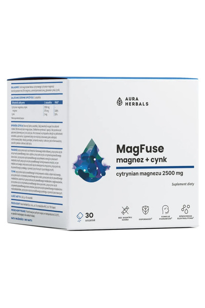 Aura Herbals Magfuse: Magnez + Cynk 30 plicuri
