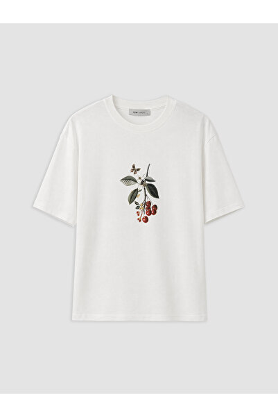 LC Waikiki Γυναικείο T-shirt με στάμπα και oversized εφαρμογή
