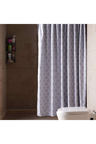 PAN HOME Honeycomb Printed Shower Curtain 180x180cm- Grey