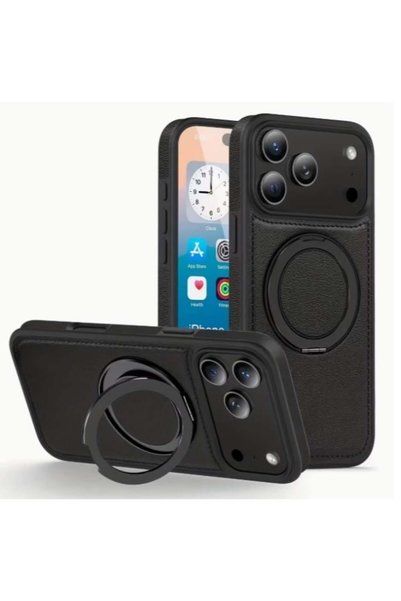 Generic iPhone 17 Pro Leather Case with Magnetic MagSafe, Invisible Kickstand, Slim Vintage Non-Slip Protective Cover
