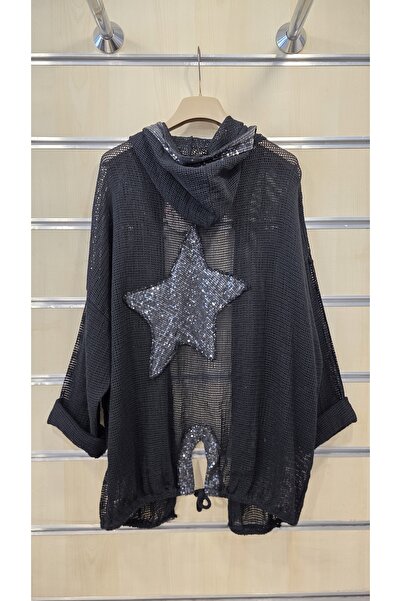 Park Moda Italian Mesh Jacket with Star Sequin Detail