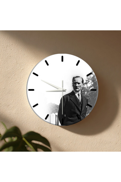 no26dekor ATATÜRK Duvar Saati – 33 cm UV Baskılı MDF Duvar Saati