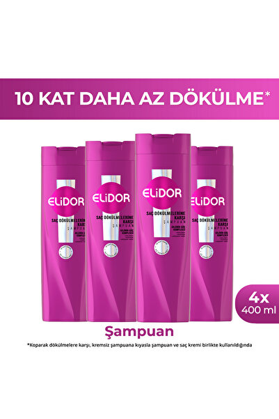 Elidor Saç Bakım Şampuanı Saç Dökülmelerine Karşı 400 ml x4