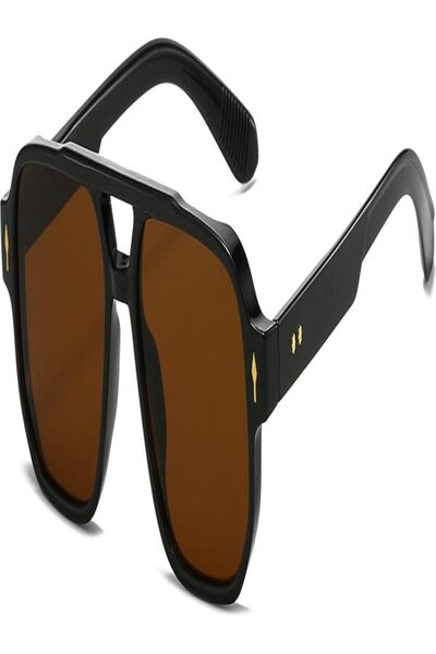 MADE IN CHINA Ochelari de soare retro pătrați UV400 cu punte dublă, stil vint...