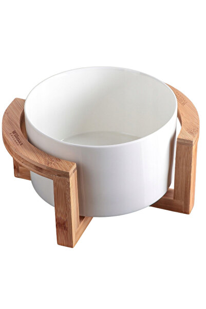 WILMAX ENGLAND Bol pentru salată Wilmax cu suport bambus, porțelan, 2630 ml