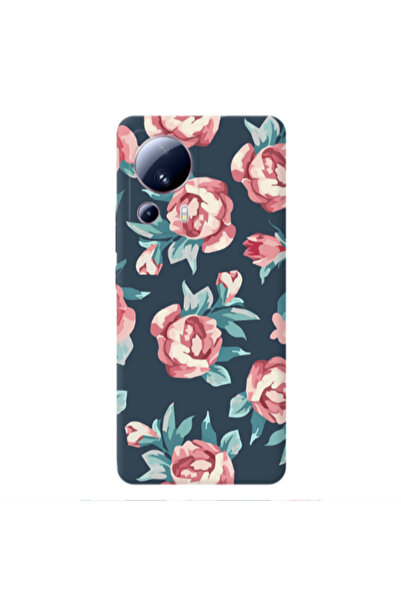 Other Xiaomi Mi 13 Lite Purple roses Transparent Silicone TPU Θήκη