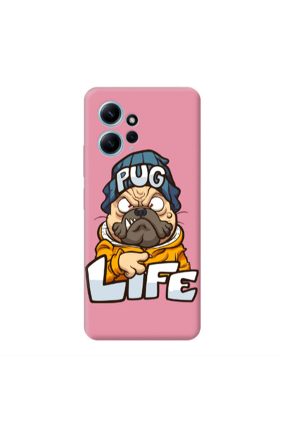 Other Xiaomi Redmi Note 12 4G Pug Life 2 Pink Colored Silicone TPU Θήκη