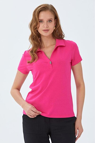İKİLER Polo Yaka Önü Çıtçıtlı Bluz 026-1036