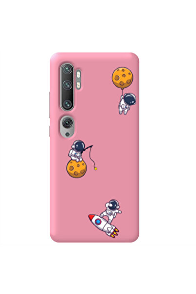 Other Xiaomi Mi Note 10 Pro Cute astronauts Pink Colored Silicone TPU Θήκη