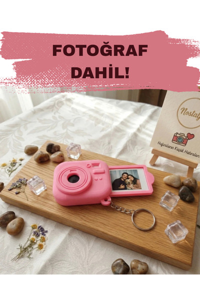 Sue Design Kişiye Özel Fotoğraflı Kamera Tasarımlı Anahtarlık- Hediye, Anı Sa...