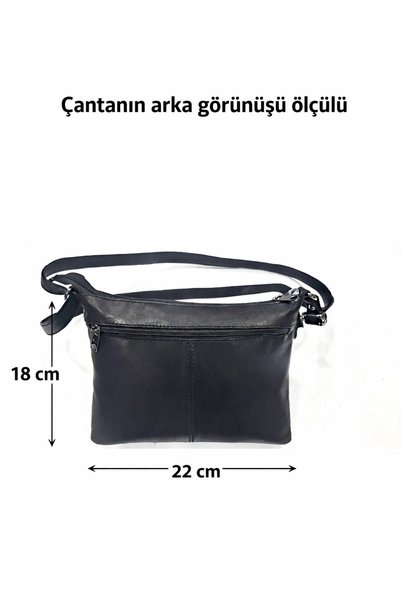 Mocikon Genuine Leather Women's Shoulder Bag with Front Pocket and 2 Compartments