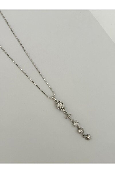 XUPING JEWELRY سلسلة خاصة من الفضة مطلية باللون الفضي مرصعة بحجر الزركون على ...