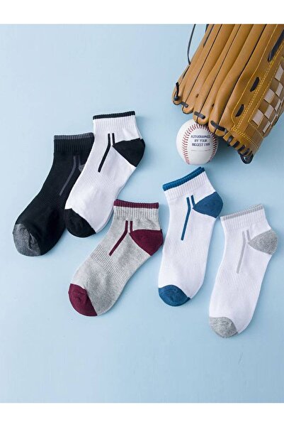 SBA SOCKS 5 Pairs of Men's Ankle Socks with Different Colored Elastic Soles