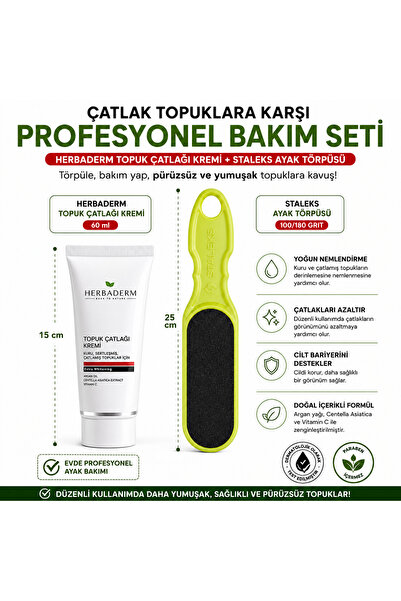 Herbaderm Topuk Çatlağı Kremi 60 ml + Staleks Ayak Törpüsü | Çatlak Topuk ve ...