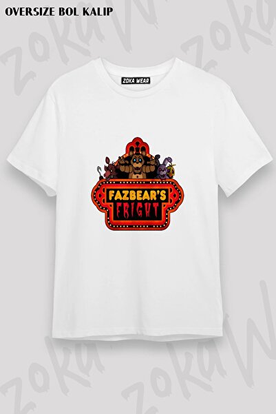 ZOKAWEAR Unisex Loose Fit Fnaf Five Nights V19 Printed T-Shirt
