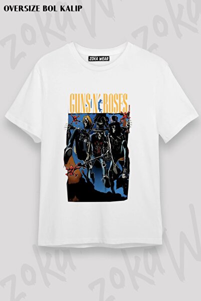 ZOKAWEAR تي شيرت مطبوع بطبعة Guns N Roses v6 للجنسين