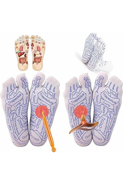 Arabest 2 Pairs Reflexology Socks,Massage Nodes,Acupressure Foot Massager,Pla...
