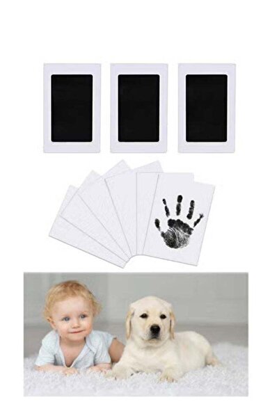 Arabest Baby Handprint Footprint Kit Inkless Non Toxic 3 Pads 6 Cards