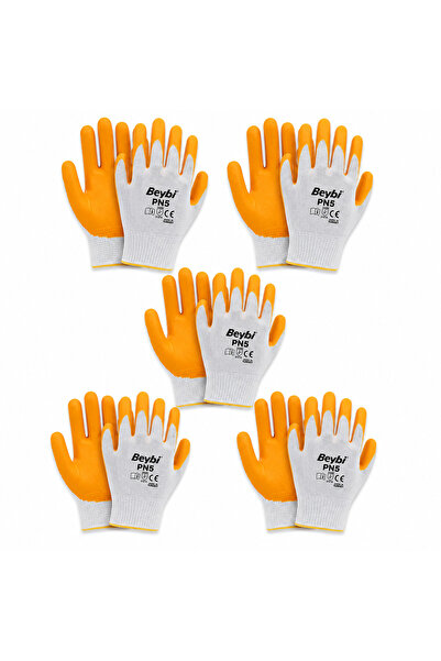 Pn5 Polyester Örme Nitril Eldiven 5 Çift