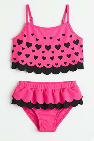 Mnk Baby&Kids Devojčin kupaći kostim sa uzorkom, bikini set za more i bazen M...