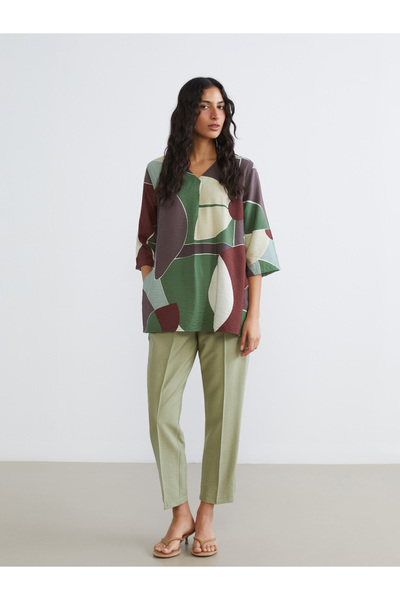 LC Waikiki Pantaloni de damă cu talie elastică și croială morcov