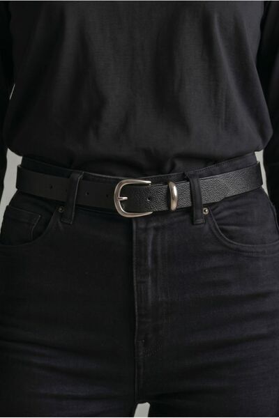 Kemerix 100% Genuine Leather Women's 2.8 cm Jean Belt with Buckle, Trouser Belt