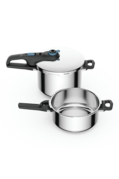 TEFAL Set de 2 oale sub presiune Secure Trendy P2584301, 4 / 6 L, sistem de s...