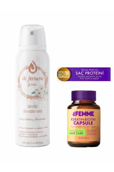 De Femme Fem Fresh Daily İntim Genital Bölge Deodorant 125 Ml+De Femme Saç Proteini