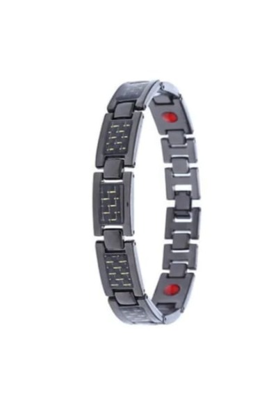 CRM Men's bracelet, MyEnergy, CRM, magnetic, adjustable, black/pattern, 21 cm