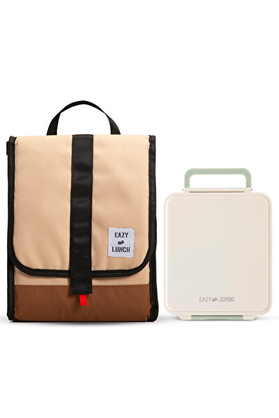 Eazy Kids Insulated Lunch Bag w/ Jumbo Bento Lunch Box – Ivory