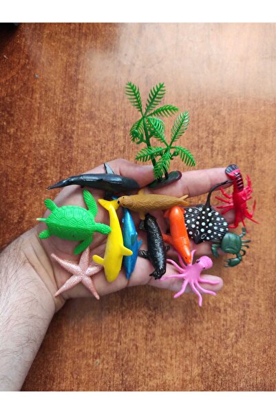 berattoys 12 pcs mini hayvan seti deniz canlıları hayvan figür oyuncaklar bal...