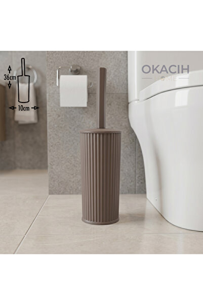 okacih فرشاة مرحاض عصرية بخطوط عمودية - فرشاة مرحاض فاخرة للحمام