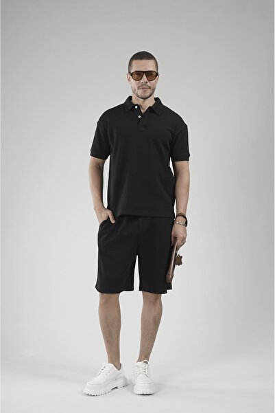 Butik Trend Biz Half Oversize Polo Collar Men's Shorts Set