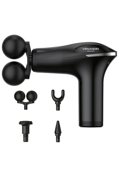 Venandin POWER FLEX Çift Başlı Masaj Aleti | 25W Güçlü Motor | 4 Masaj Başlığ...