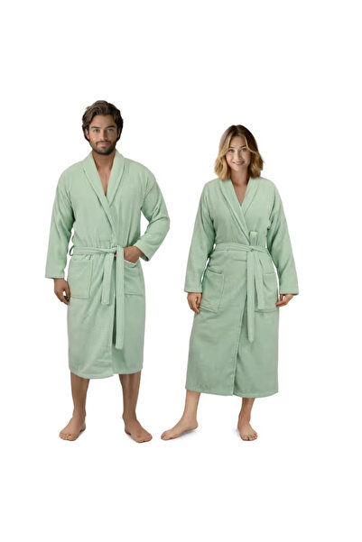 OEM Πράσινο unisex βαμβακερό μπουρνούζι, απαλό, εξαιρετικά απορροφητικό, S