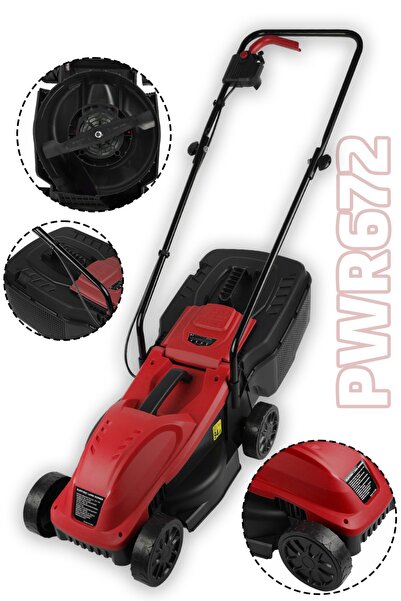 POWER BLACK ELEKTİRİKLİ ÇİM BİÇME MAKINESİ 1200 V BAKIR SARGI 3 FARKLI YÜKSEK...