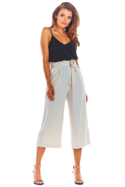 Awama Pantaloni A297 pentru dama Awama, Poliester, Bej, S INTL