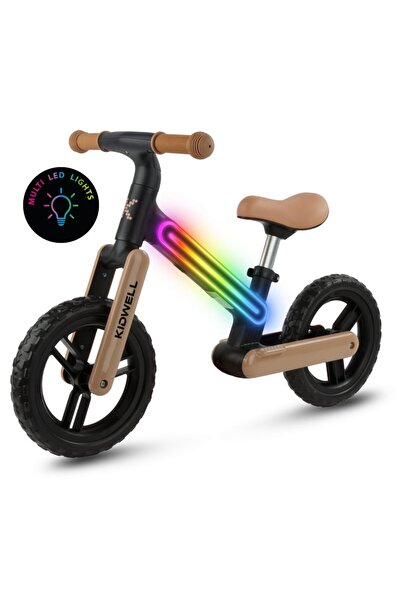 Kidwell Bicicletă fără pedale cu LED - Suno, bej - negru