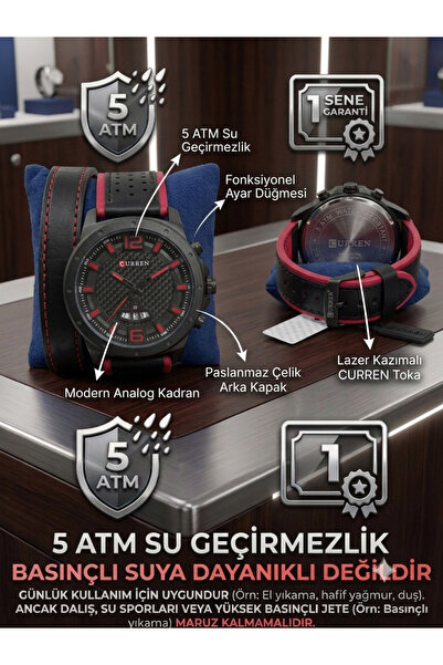 ATKGİYİM Modern Design Men's Wristwatch |   5 Atm Waterproof |   With 1 Year ...