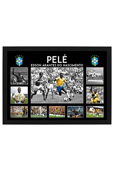 HWC Trading Pele Brazil Signed Framed Photo Collage - A3 Large Football Pictu...