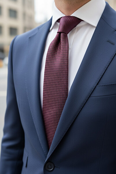 CROATE Como 100% Silk Tie – Burgundy 8cm